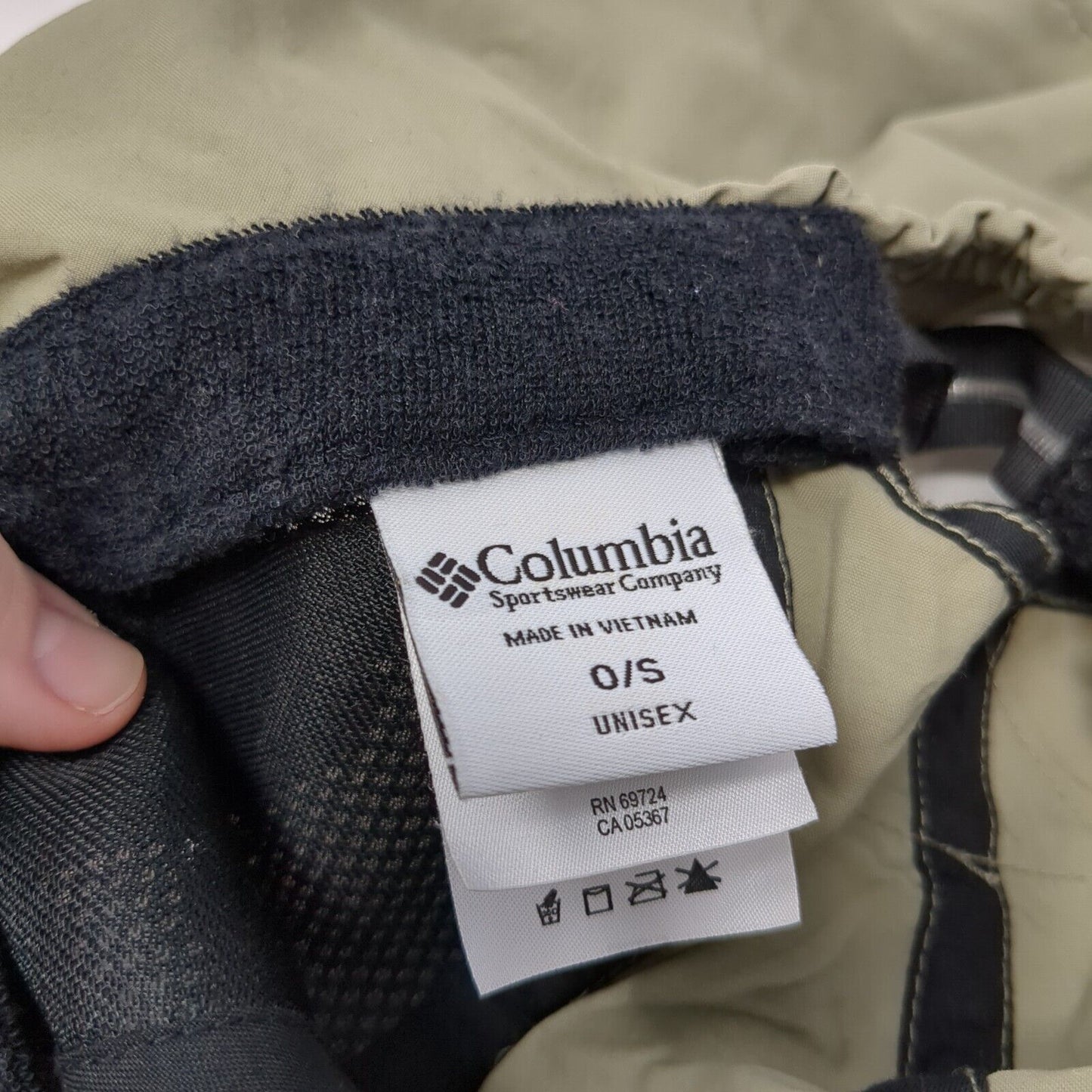 Columbia Strapback Hat Tan One Size Chin Strap Back Flap UPF 30+ Outdoor