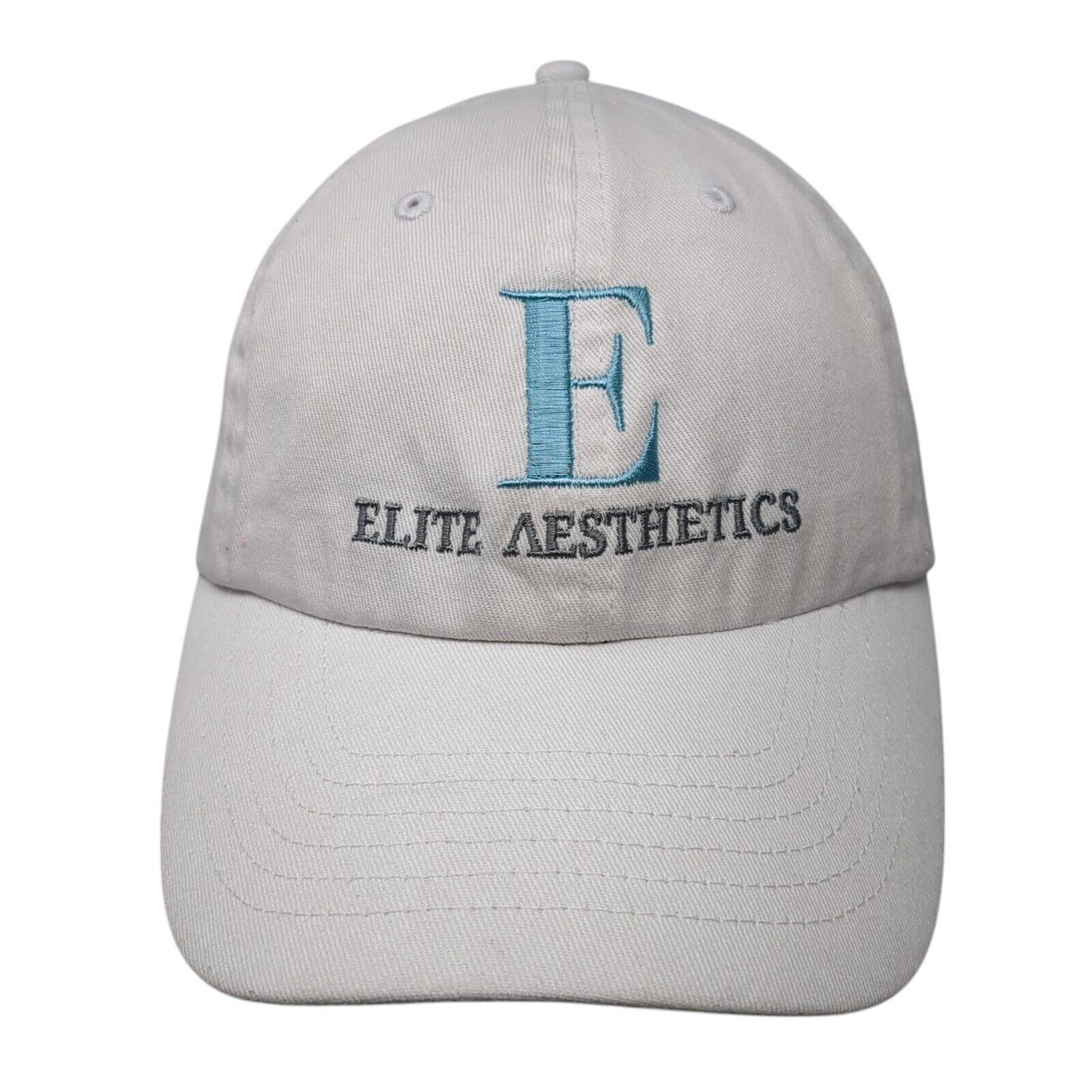 Elite Aesthetics Slideback Hat White One Size Adjustable Embroidered