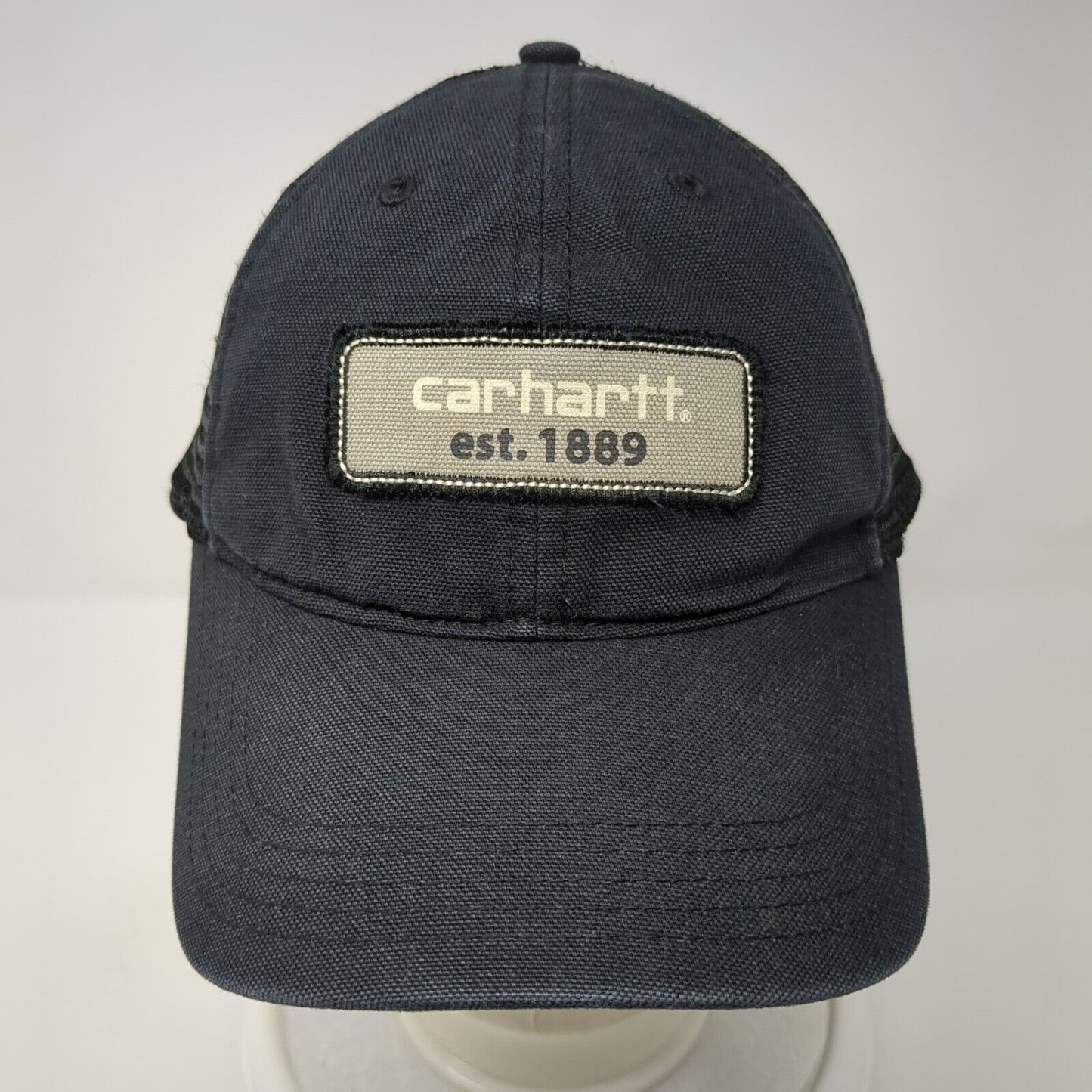 Carhartt Snapback Trucker Hat Black One Size Adjustable Embroidered Mesh Back