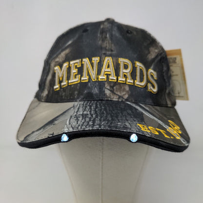 Menards Men's Strapback Hat Camo Adjustable Embroidered Logo Light Up LED W/Tags