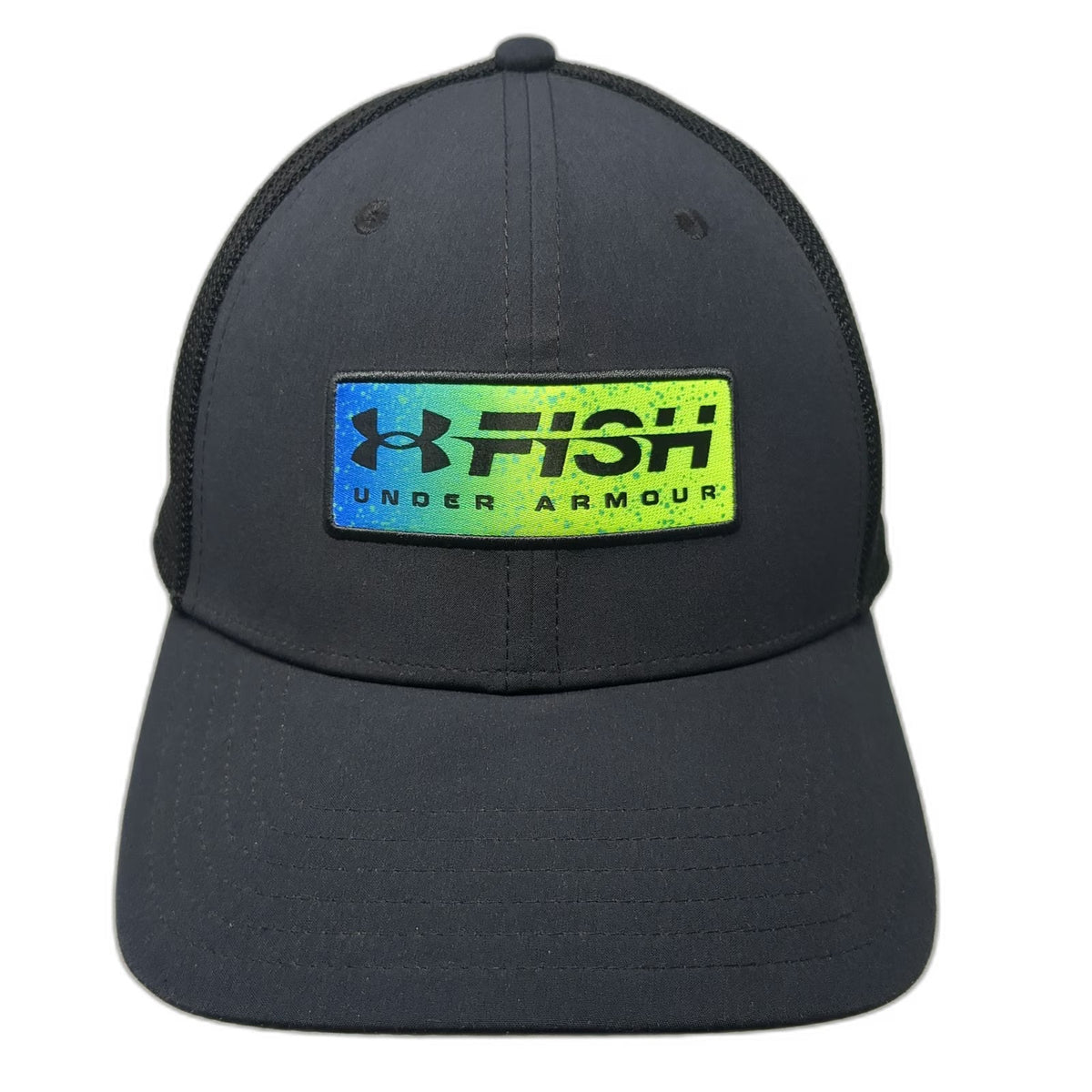 Under Armour Trucker Hat Black One Size Fish Mesh Back Snapback Fishing Cap