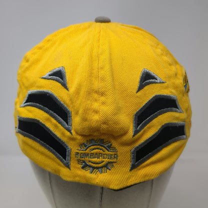 Ski-Doo Bombardier Racing Hat Black Yellow Baseball Cap XL Team Rotax Flex Fit
