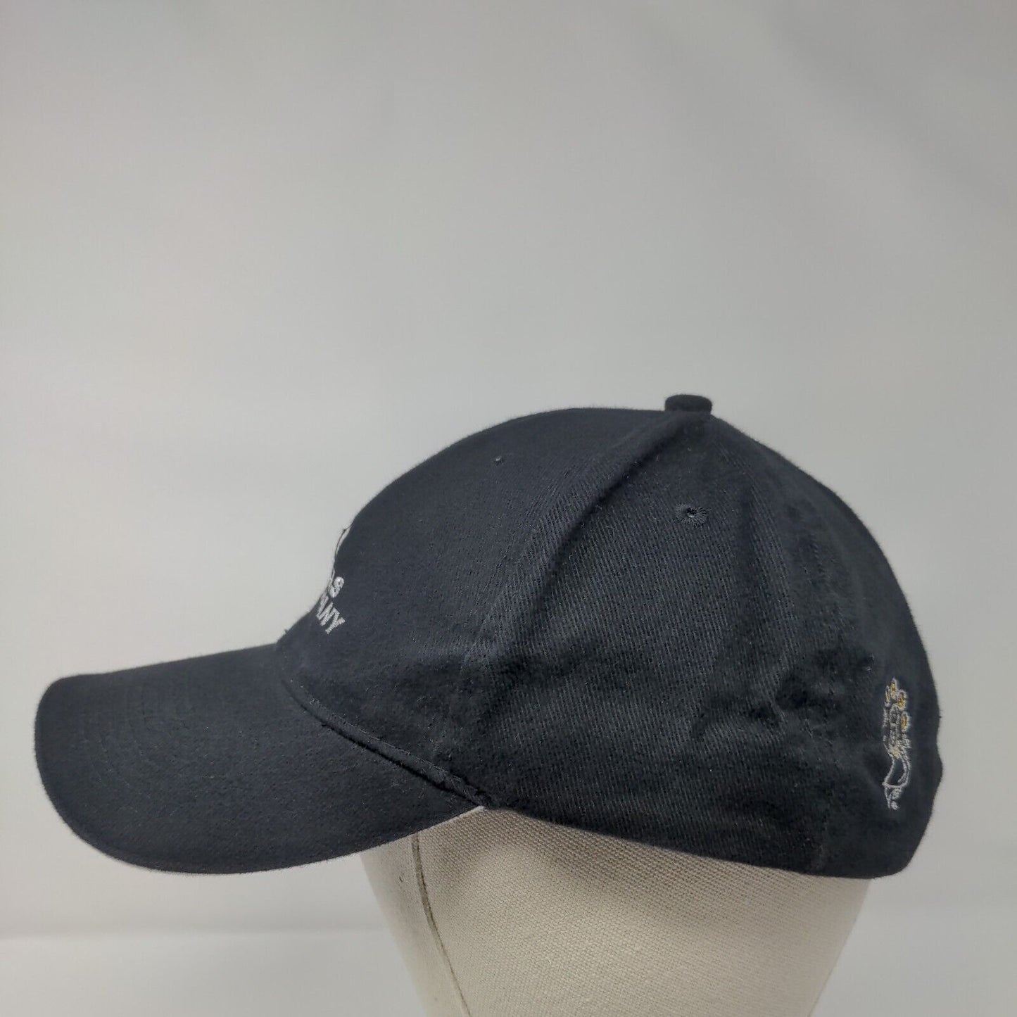 Nicholas & Company Strapback Hat Black One Size Adjustable Embroidered AMC