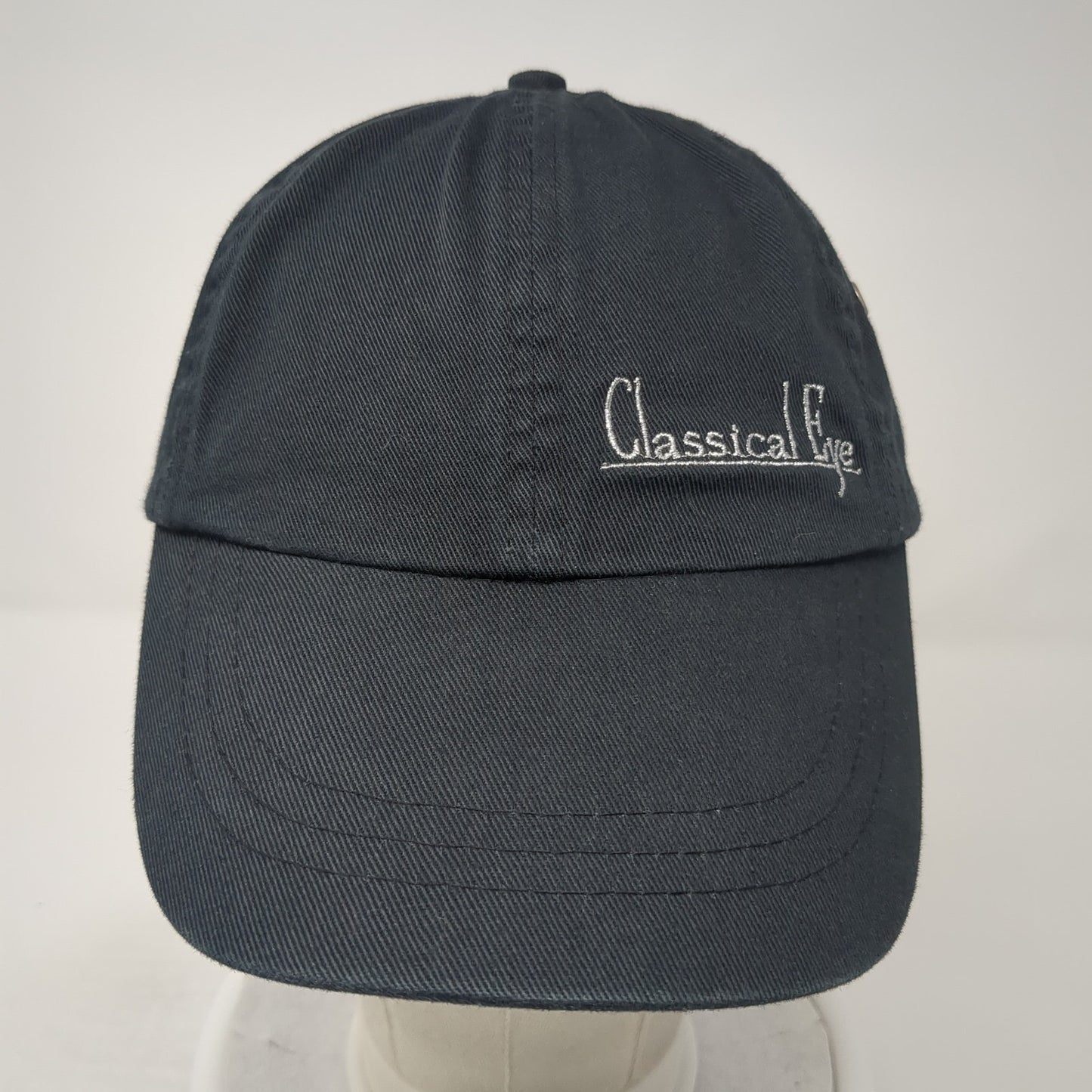 Classical Eye Slideback Baseball Cap Black One Size Adjustable Embroidered