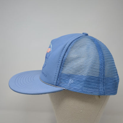 Gulf Shores Snapback Trucker Hat Blue One Size Adjustable Mesh Back Rope