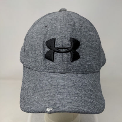 Under Armour Fitted Hat Gray L/XL Lightweight Embroidered Vented Holes 6 Panel