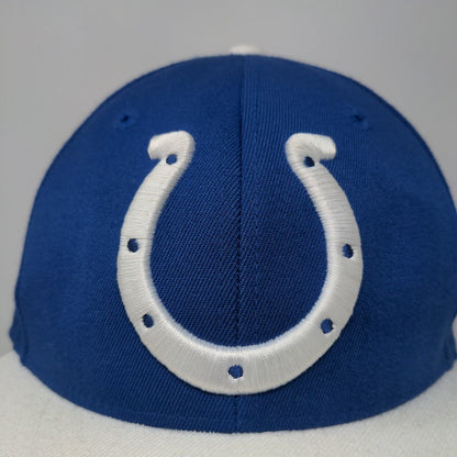 Reebok NFL On Field Men's Fitted Hat Blue White Embroidered Indianapolis Colts