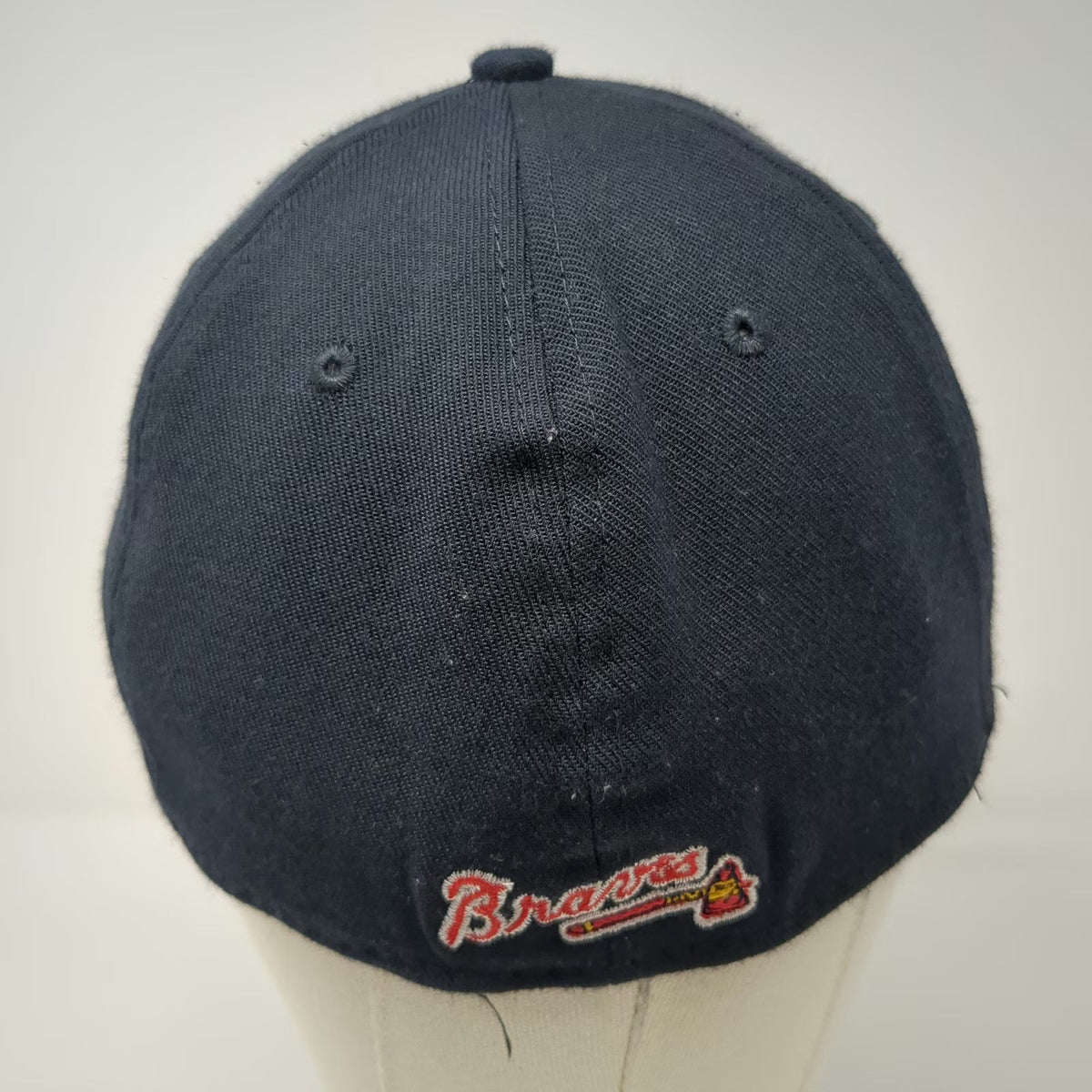 New Era Atlanta Braves MLB Baseball Cap Blue L 39THIRTY Stretch Fit Curved Hat
