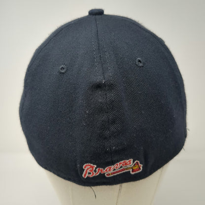 New Era Atlanta Braves MLB Baseball Cap Blue L 39THIRTY Stretch Fit Curved Hat