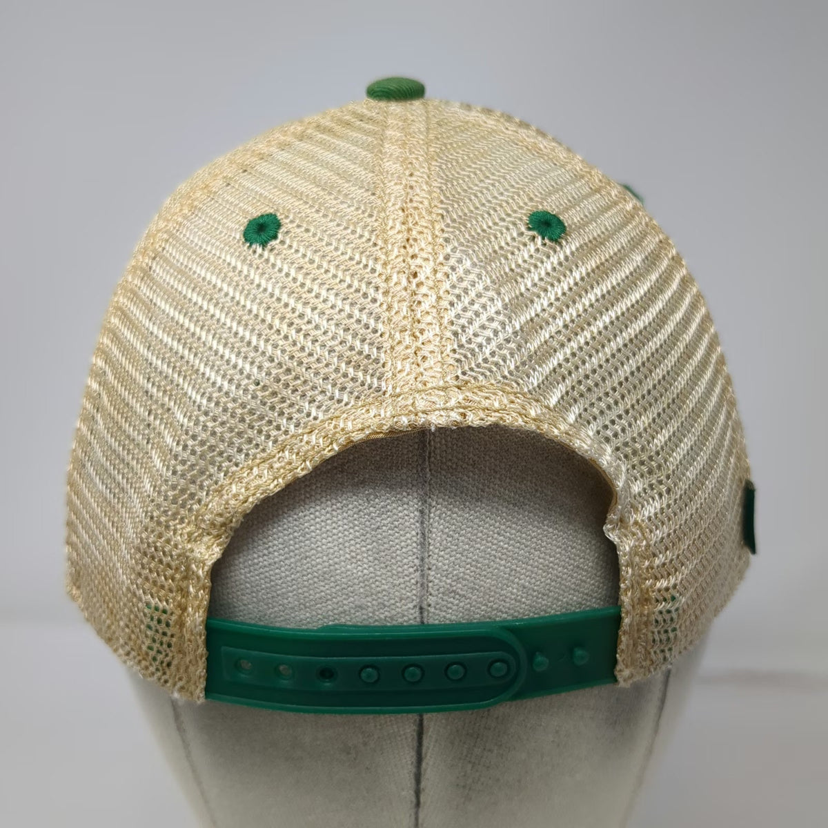 Legacy Trucker Hat Green Beige One Size Hawkins Patch Mesh Snapback Curved Brim