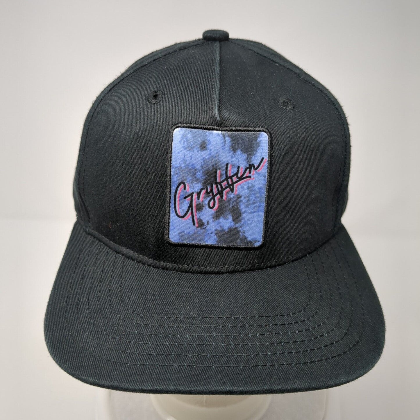 Gryffin Snapback Hat Black One Size Adjustable Embroidered Vented Holes