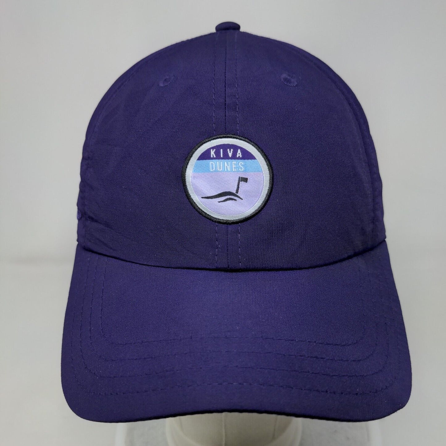 Kiva Dunes Strapback Hat Purple One Size Adjustable Ponytail 6 Panel