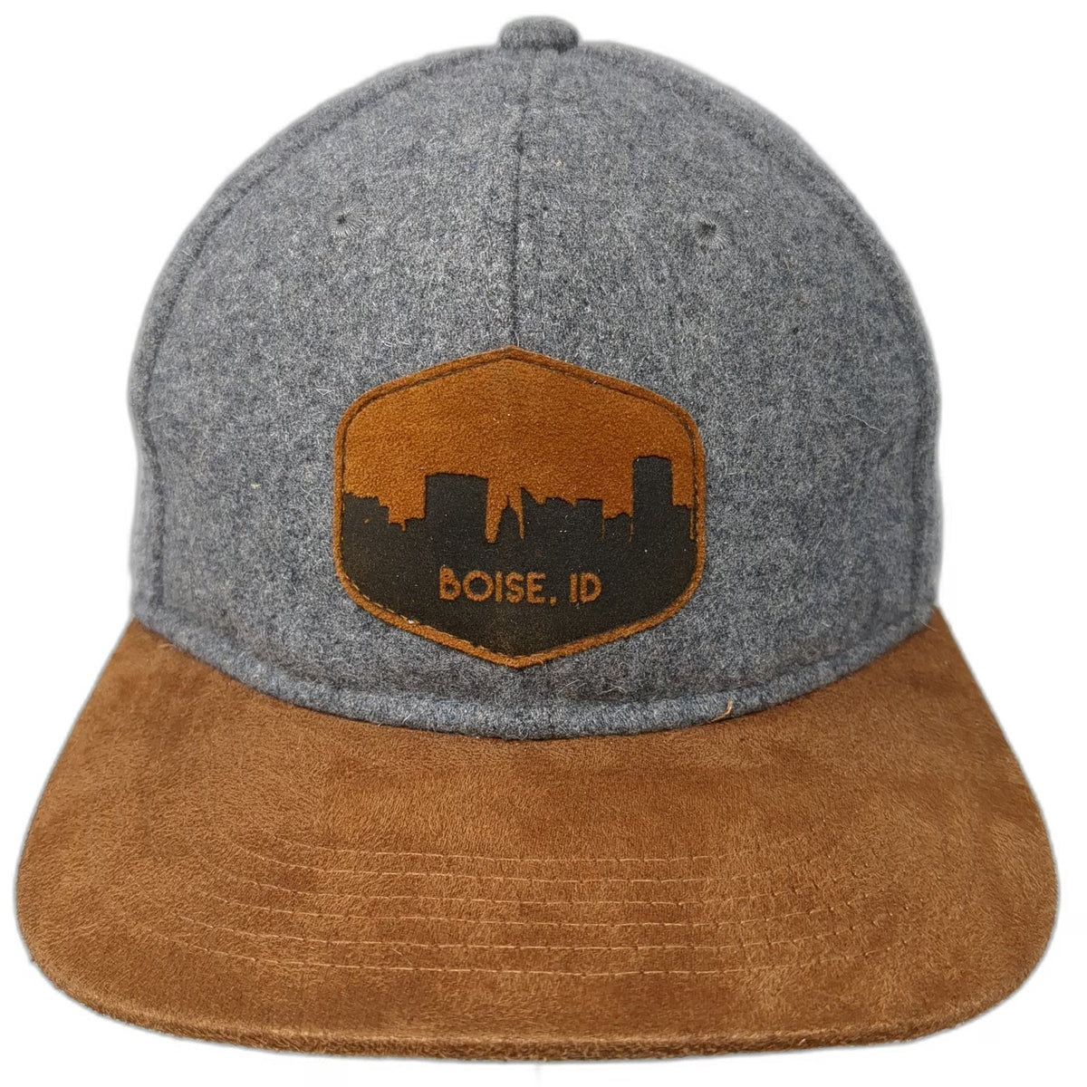Cirque Baseball Cap Gray One Size Boise ID Skyline Patch Strapback Brown Hat