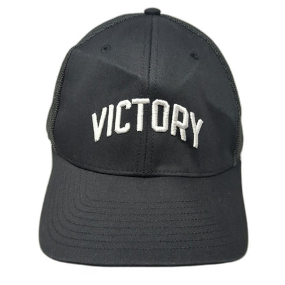 Richardson Trucker Hat Black One Size Victory Embroidered Mesh Back Snapback