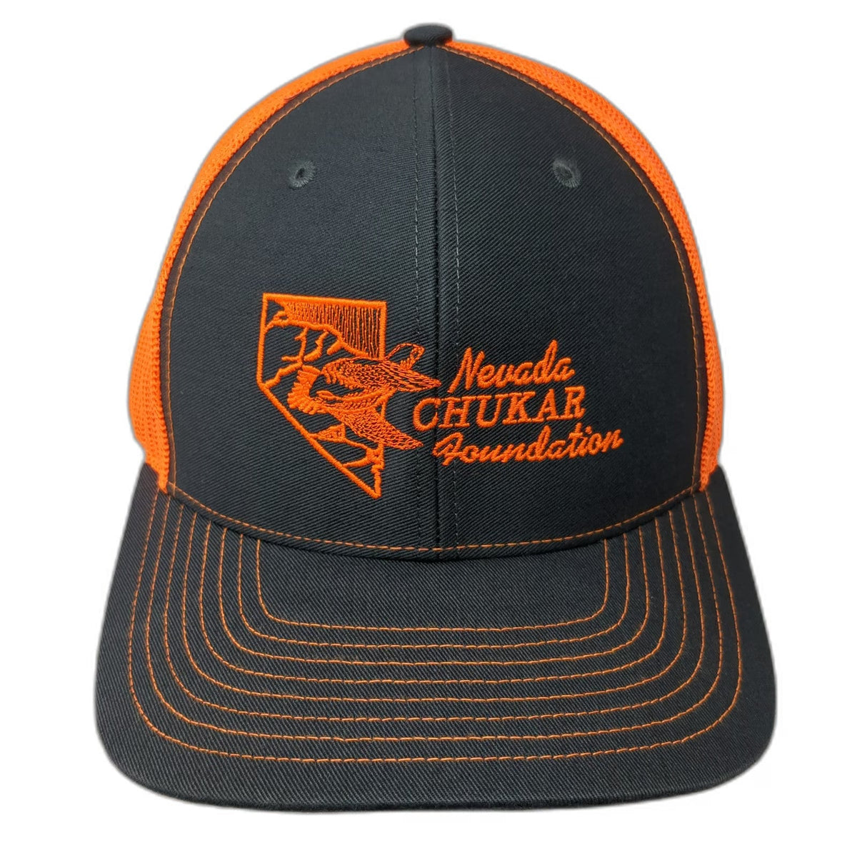 Richardson Trucker Hat Black Orange One Size Nevada Chukar Foundation 2019 Mesh
