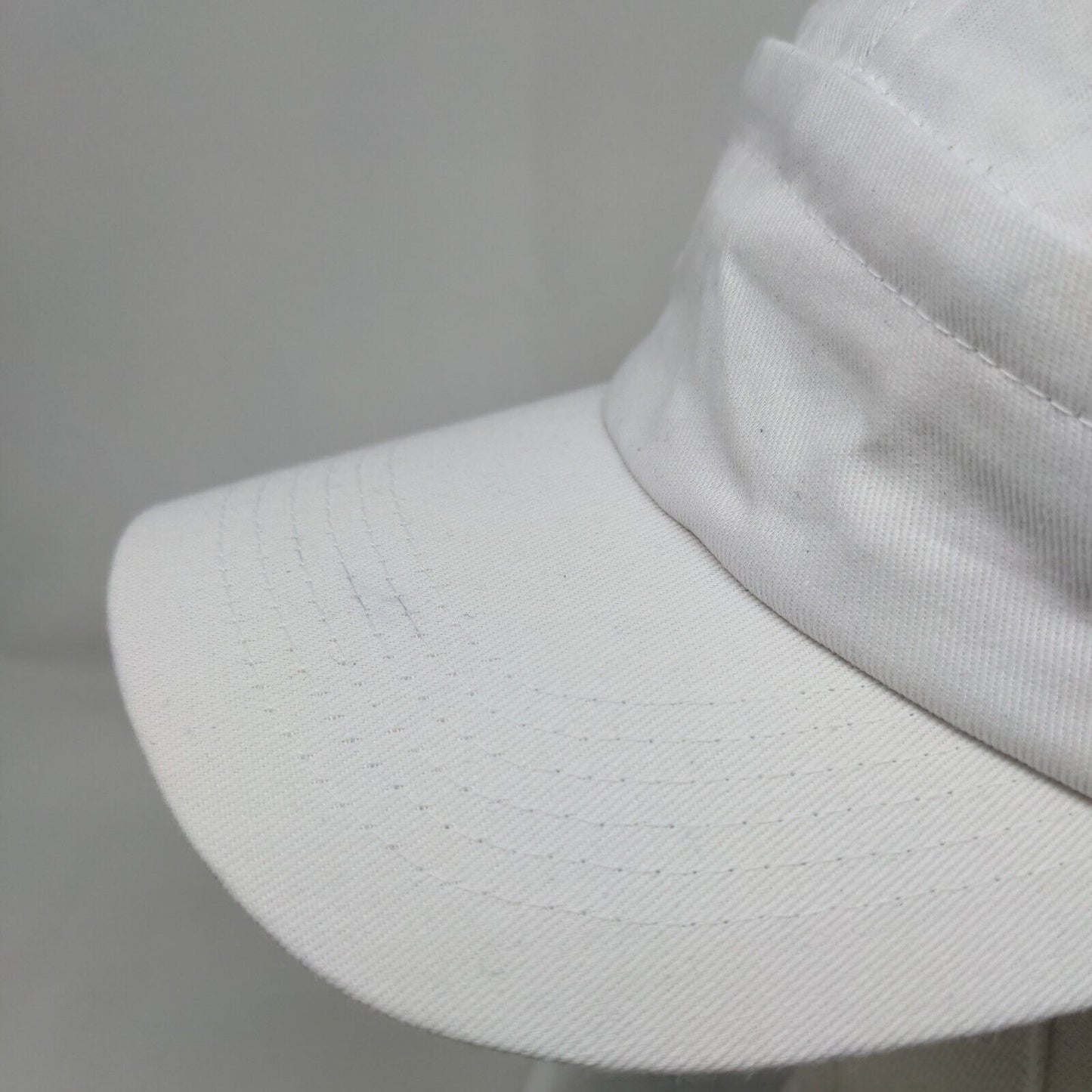Unbranded Strapback 5 Panel Cap White OSFA Adjustable Blank Polyester Blend