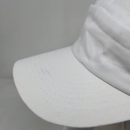 Unbranded Strapback 5 Panel Cap White OSFA Adjustable Blank Polyester Blend