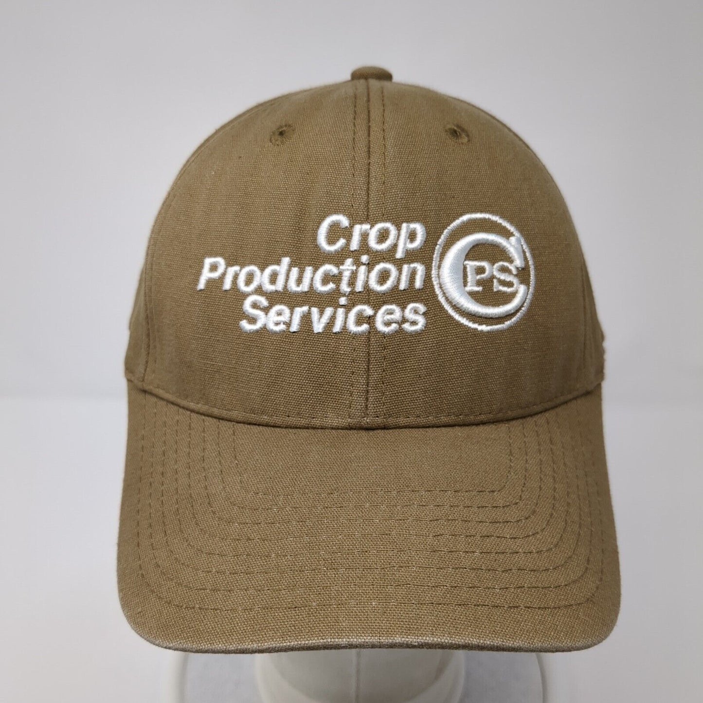 Crop Production Services Strapback Hat Brown One Size Embroidered