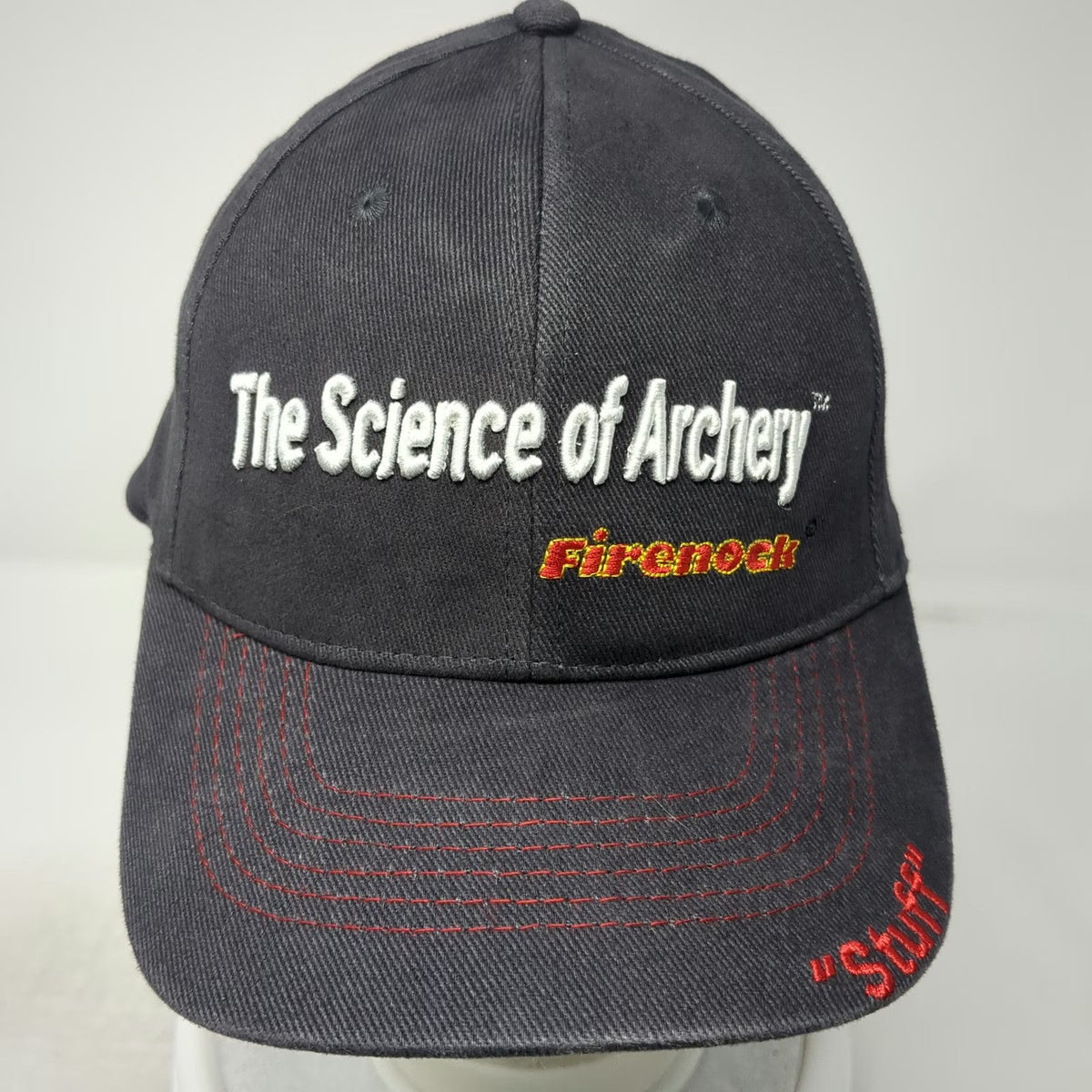 Gray Baseball Cap One Size Science of Archery Firenock Red Stitching Hat