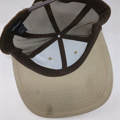 Brundage-Bone Snapback Trucker Hat Brown Adjustable Mesh Back Port Authority