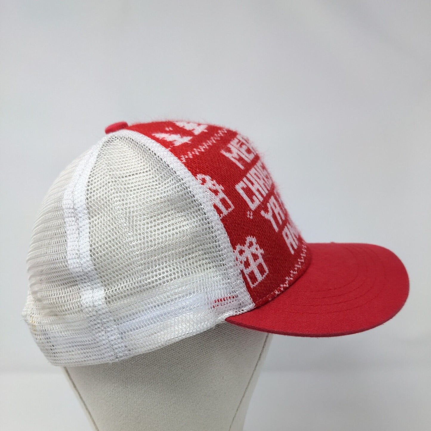 Merry Christmas Ya Filthy Animal Snapback Trucker Hat Red OSFA Mesh Back