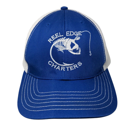 Reel Edge Charters Snapback Trucker Hat Blue OSFM Mesh Back Otto