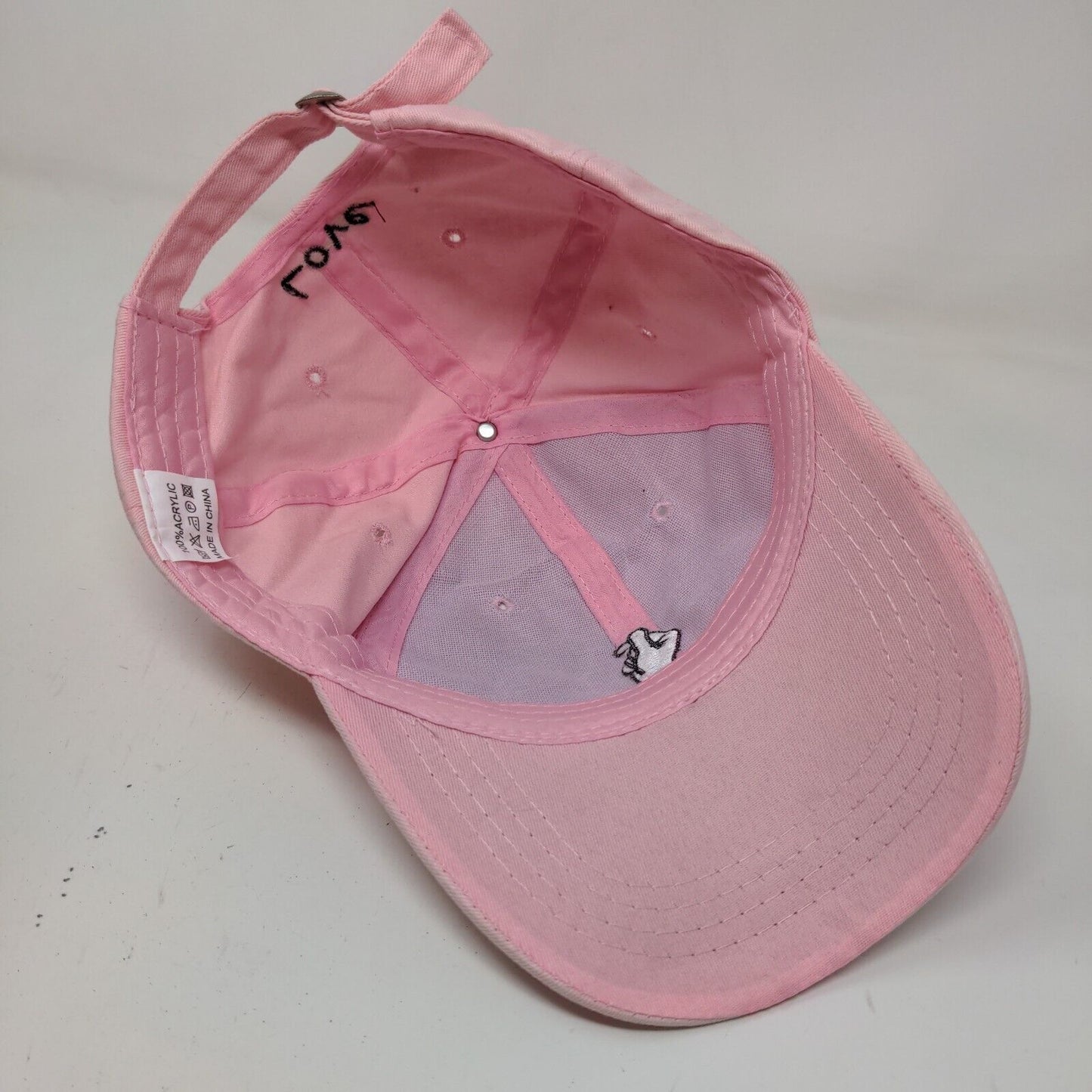 Unbranded Women's Slideback Hat Pink Adjustable Acrylic K Pop Love Logo