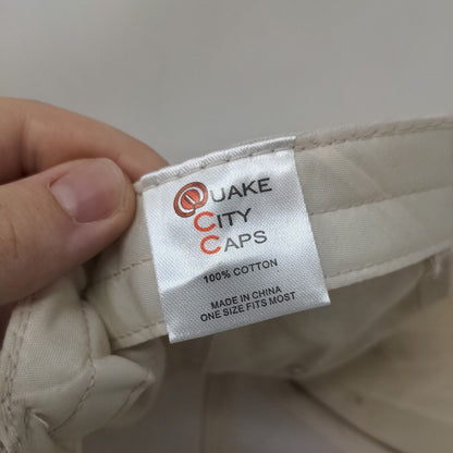 DIMO Slideback Hat Cream OSFM Embroidered Adjustable Quake City Caps