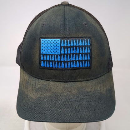 Columbia Baseball Cap Black One Size Mesh Back Distressed Pine Tree Flag Hat