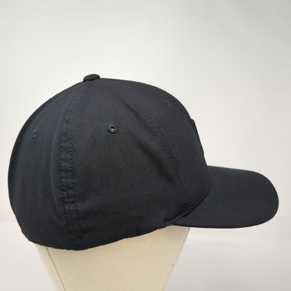 Hurley Baseball Cap Black XL Flexfit Raised Logo Embroidered 6 Panel Hat Curved