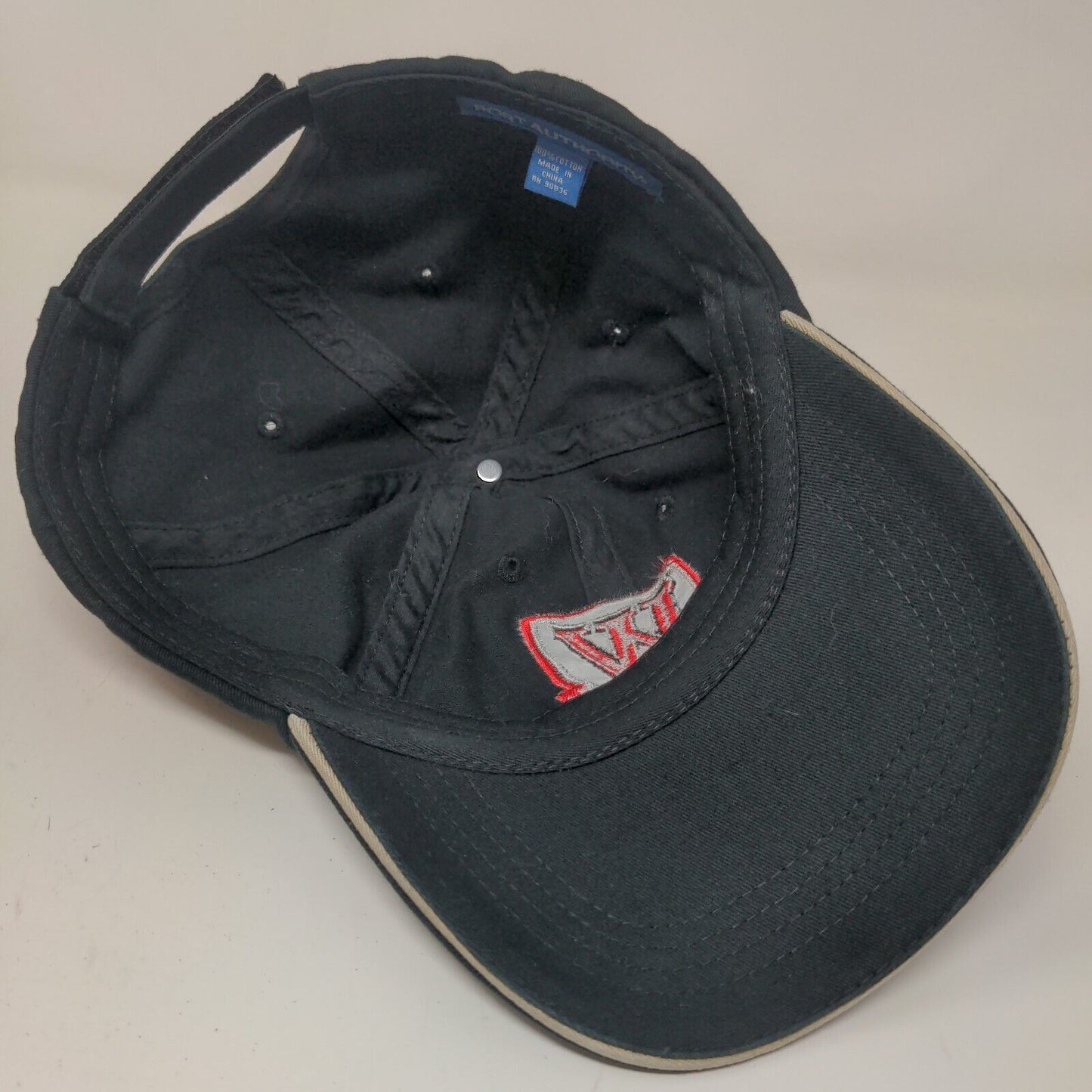 Port Authority Men's Strapback Hat Black Embroidered W Lacross Logo Cotton