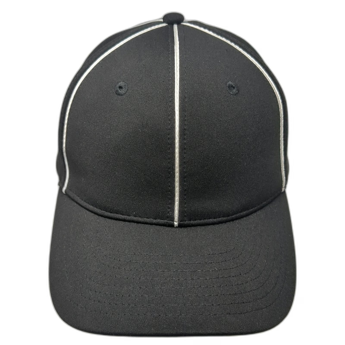 Smitty Baseball Cap Black M Flexfit White Seam Piping Fitted Umpire Sport Hat