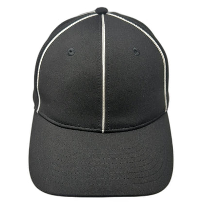 Smitty Baseball Cap Black M Flexfit White Seam Piping Fitted Umpire Sport Hat