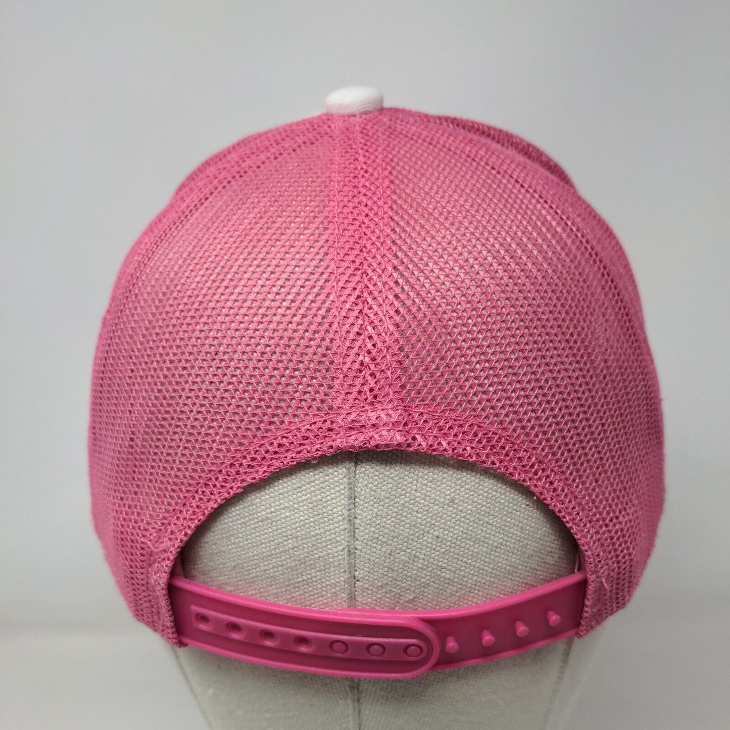 Bass Pro Shops Snapback Trucker Hat Pink OSFM Adjustable Mesh Back Gone Fishing