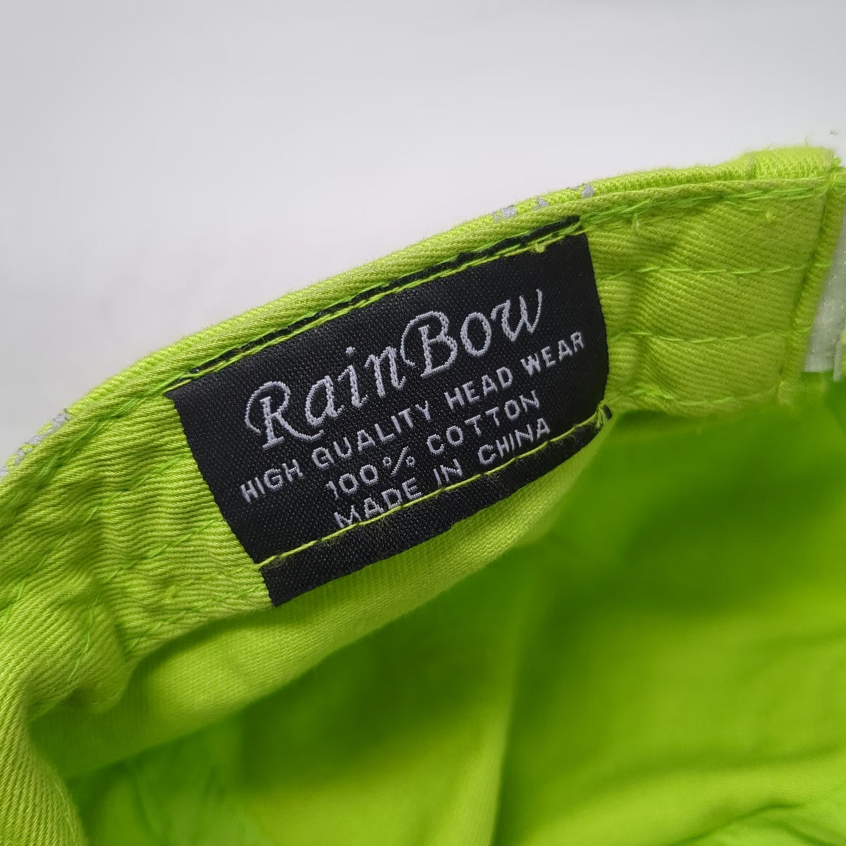 RainBow Army Cap Green One Size Fleur De Lis Rhinestone Distressed Strapback Hat