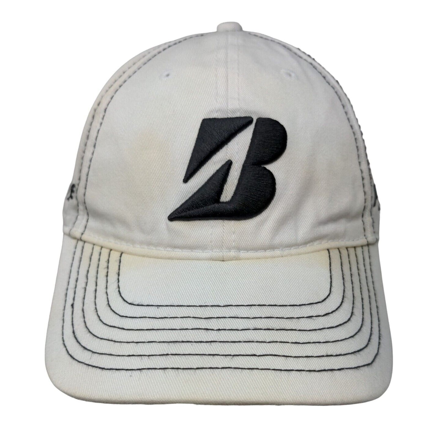 Bridgestone Golf Slideback Hat White One Size Embroidered Adjustable