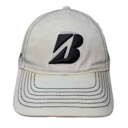 Bridgestone Golf Slideback Hat White One Size Embroidered Adjustable