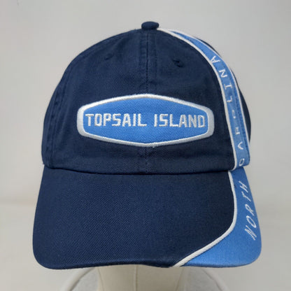 Topsail Island North Carolina Strapback Hat Blue OSFA Adjustable Embroidered