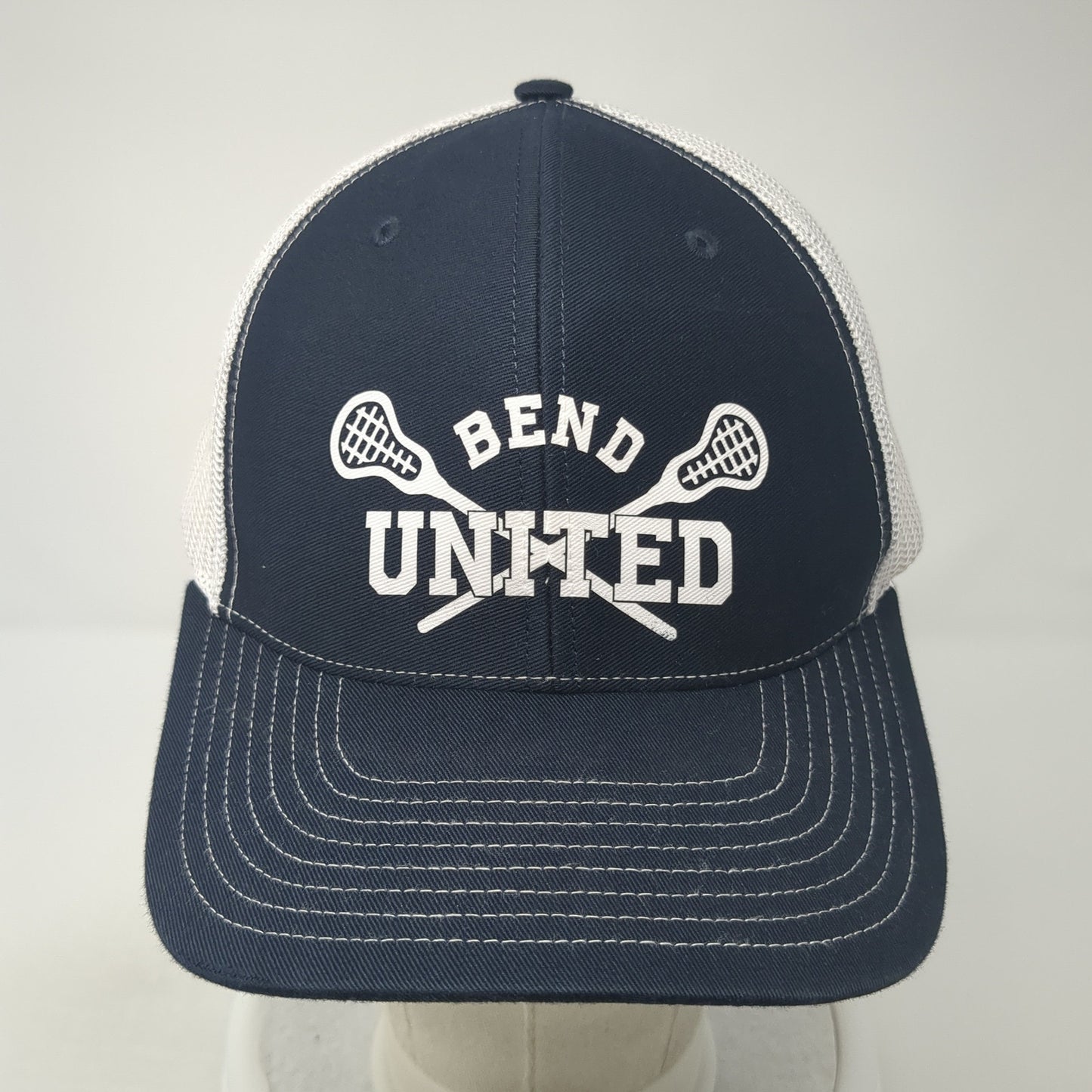 Bend United Snapback Trucker Hat Blue One Size Mesh Back Richardson