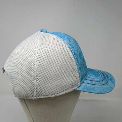 Realtree Fishing Blue Trucker Hat One Size Mesh Snapback Camo Fish Hook Logo