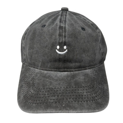 Lil Smile Slideback Hat Gray One Size Adjustable Embroidered 6 Panel Cotton