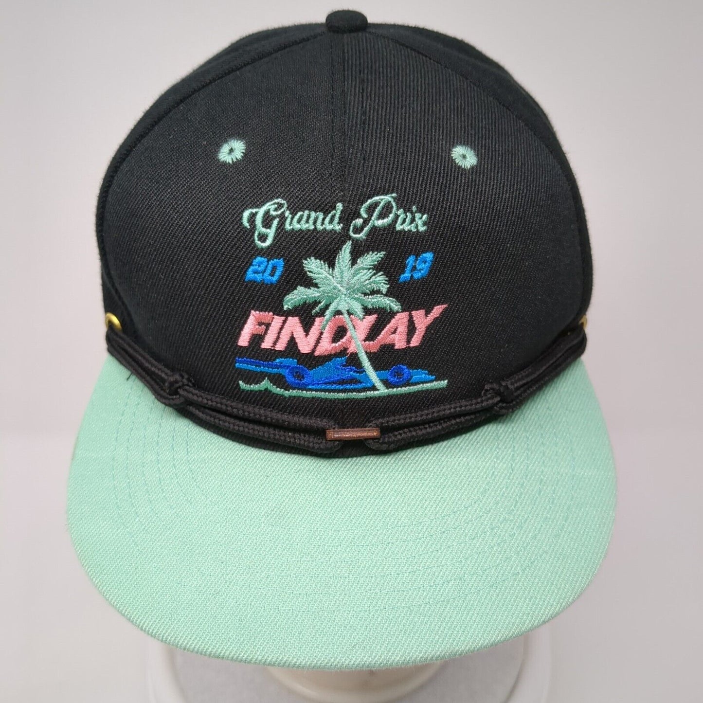 Grand Prix 2019 Findlay Snapback Hat Multicolor One Size Adjustable 6 Panel Rope