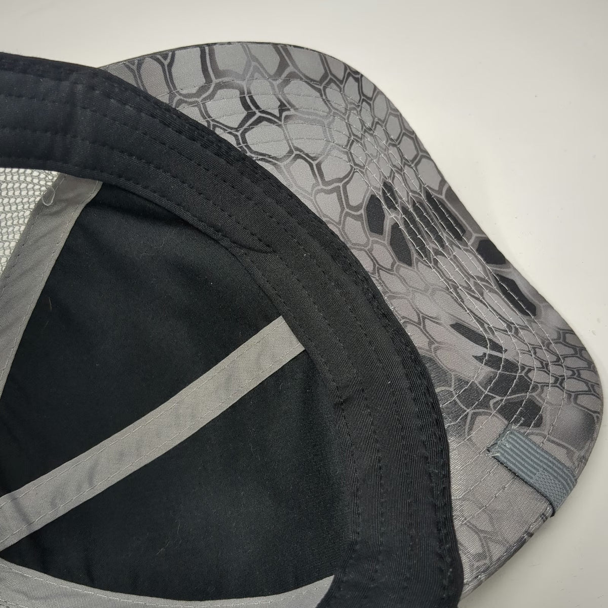 Kryptek Trucker Hat Gray One Size Typhon Camo Patch Mesh Back Snapback Tactical