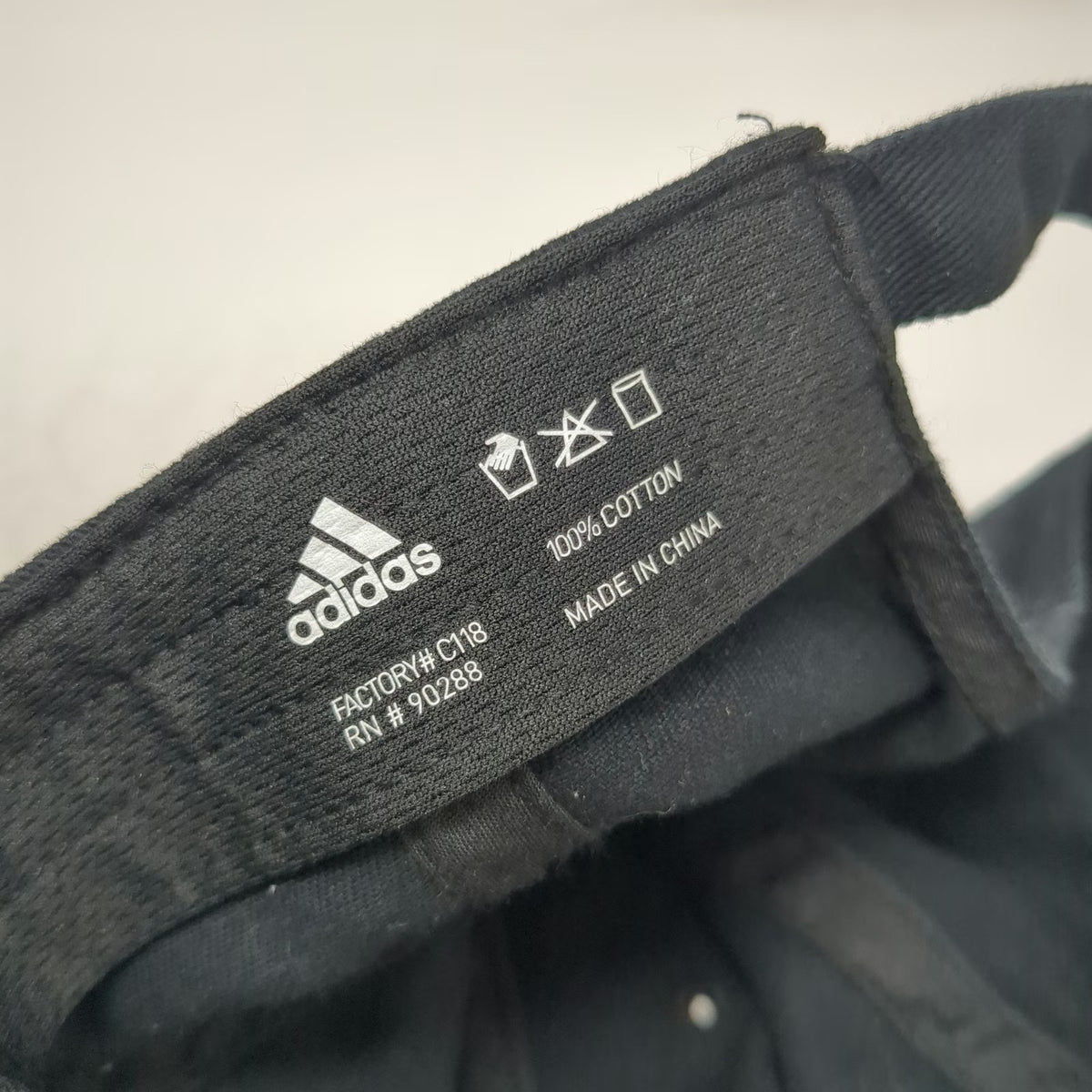 Adidas Baseball Cap Black OSFM Cotton Tonal Logo Climalite Slideback Strap Hat