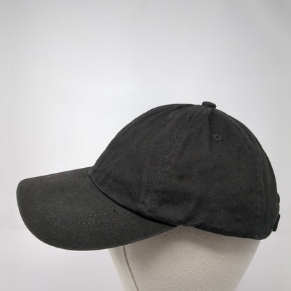 Unbranded Strapback Hat Black One Size Adjustable Vented Holes 6 Panel Blank
