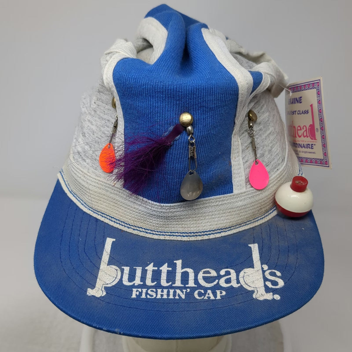 Buttheads Baseball Cap Blue M Fishing Lures Bobber Novelty Gag Briefs Hat