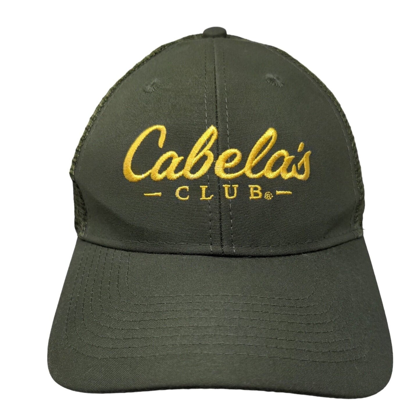 Cabela's Club Snapback Mesh Back Trucker Hat Green One Size Embroidered