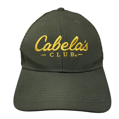 Cabela's Club Snapback Mesh Back Trucker Hat Green One Size Embroidered