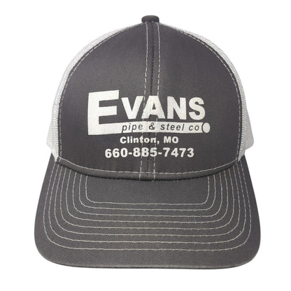 Evans Pipe & Steel Co Strapback Trucker Hat Gray One Size Mesh Back