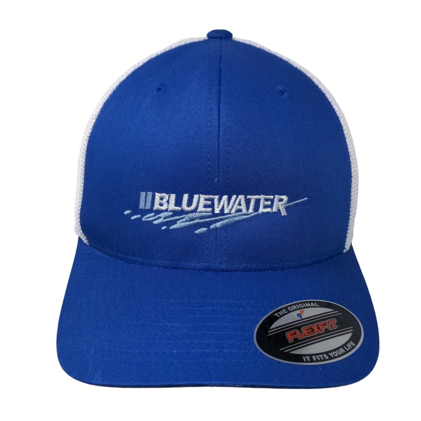 Bluewater Fitted Trucker Hat Blue One Size Mesh Flexfit Yupoong 6 Panel